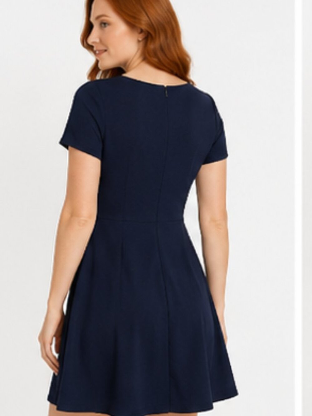 Navy Fit and Flare Mini Dress
